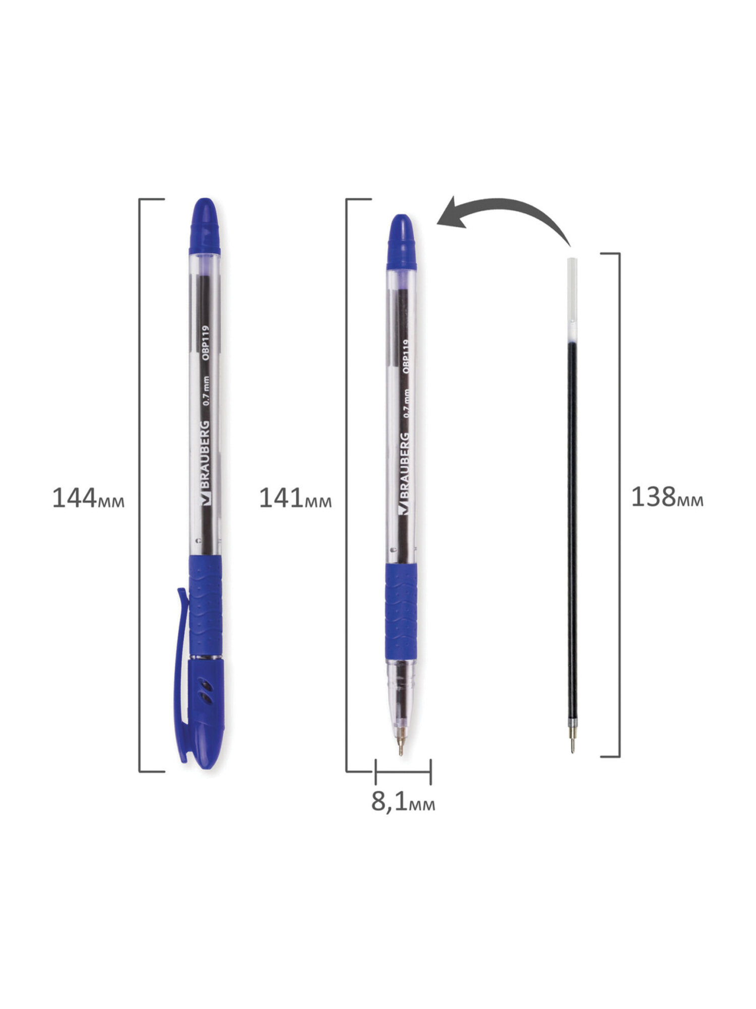 Ручка шариковая Brauberg 12 шт. - фото 12