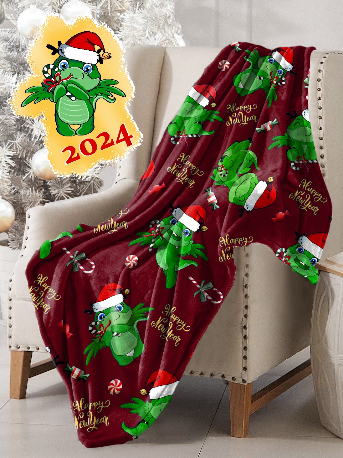 Плед PAVLine Дракоши 150 x 200 см велсофт - фото 3