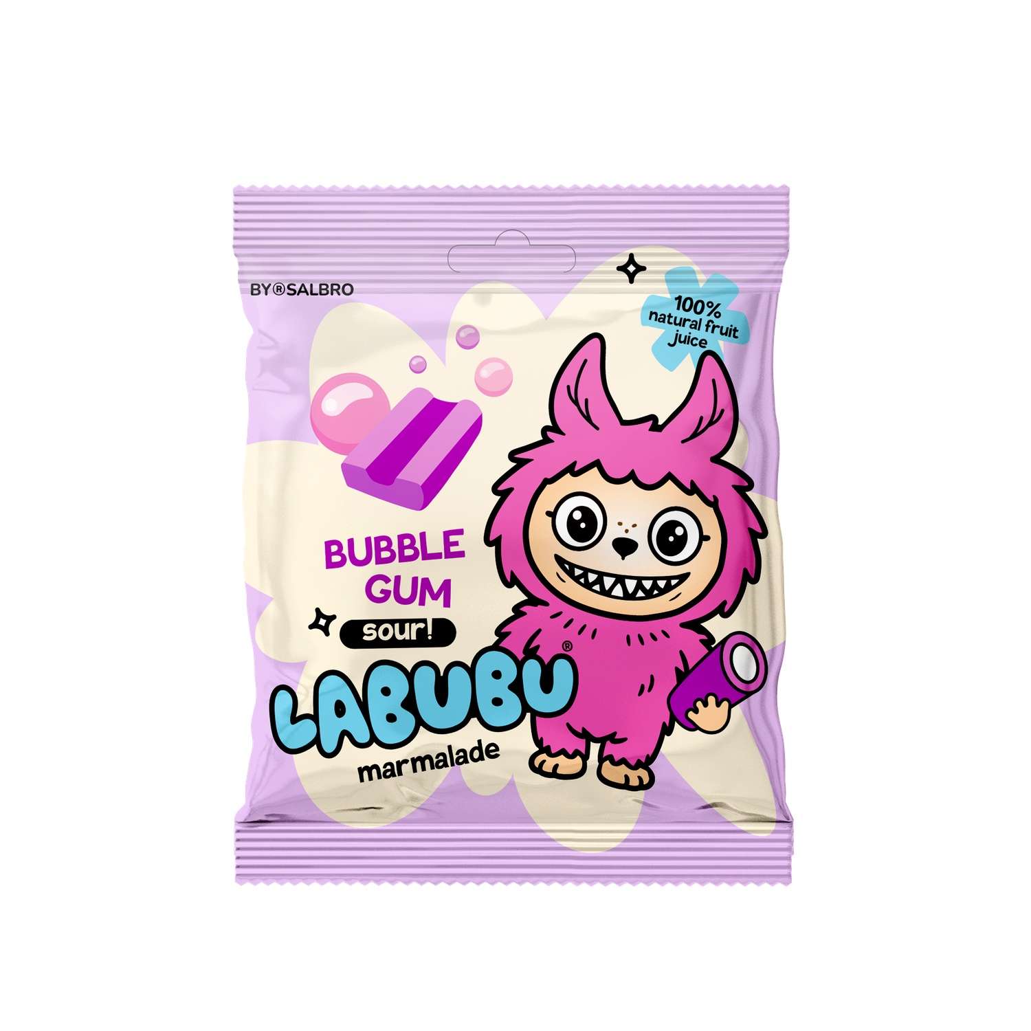 Мармелад Chi-wa-wa Labubu Бабл-гам кислый 45г - фото 1