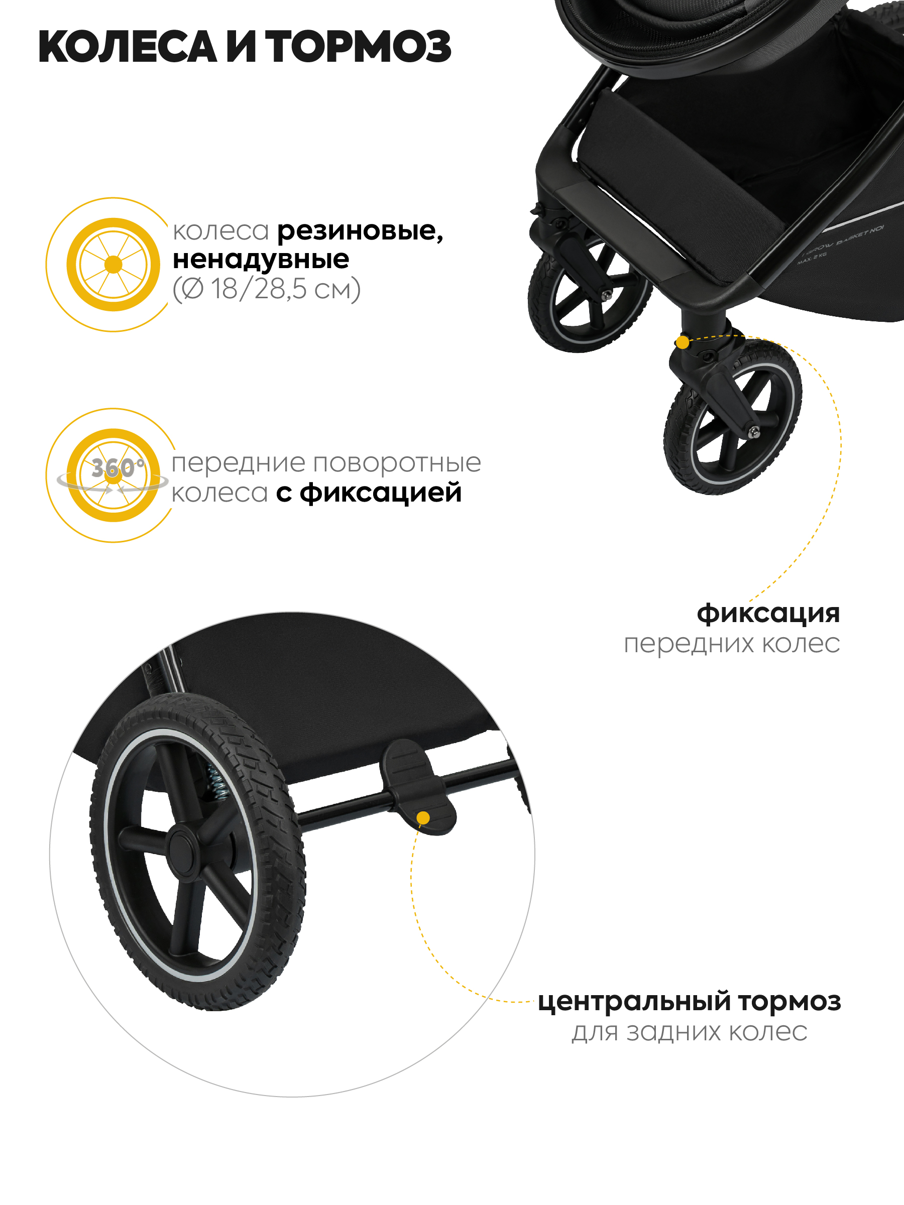 Коляска трансформер JOVOLA Folk+ 3в1 оранжевый - фото 12