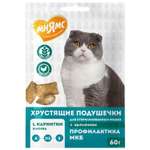 Лакомство для кошек Мнямс Профилактика МКБ Хрустящие подушечки с цыпленком и клюквой 60г