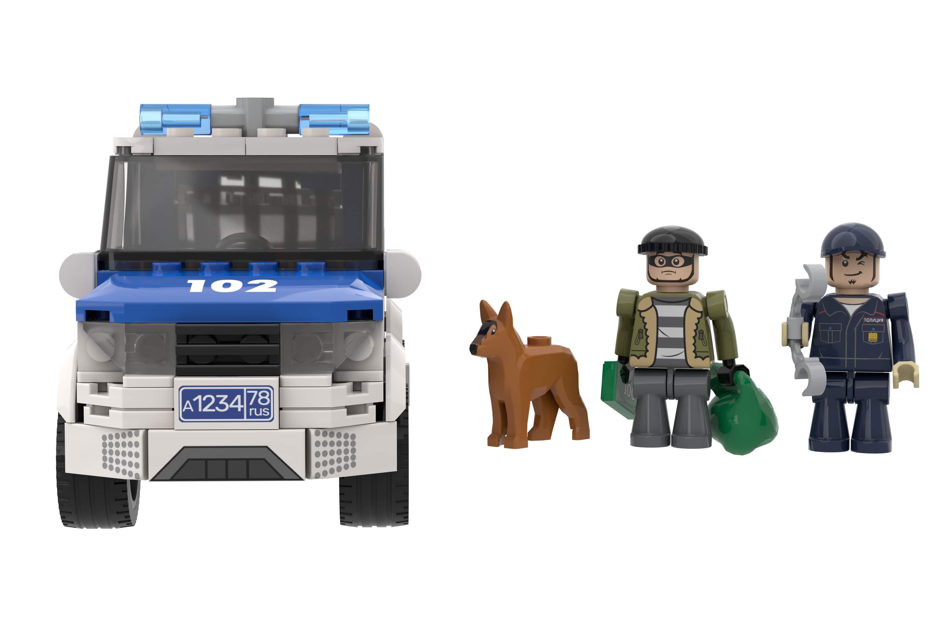 Конструктор brick labs Полицейский автомобиль 272 дет. - фото 8