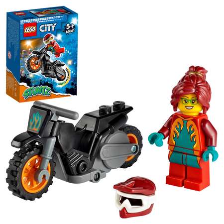 Конструктор LEGO City Огненный трюковый мотоцикл блочный