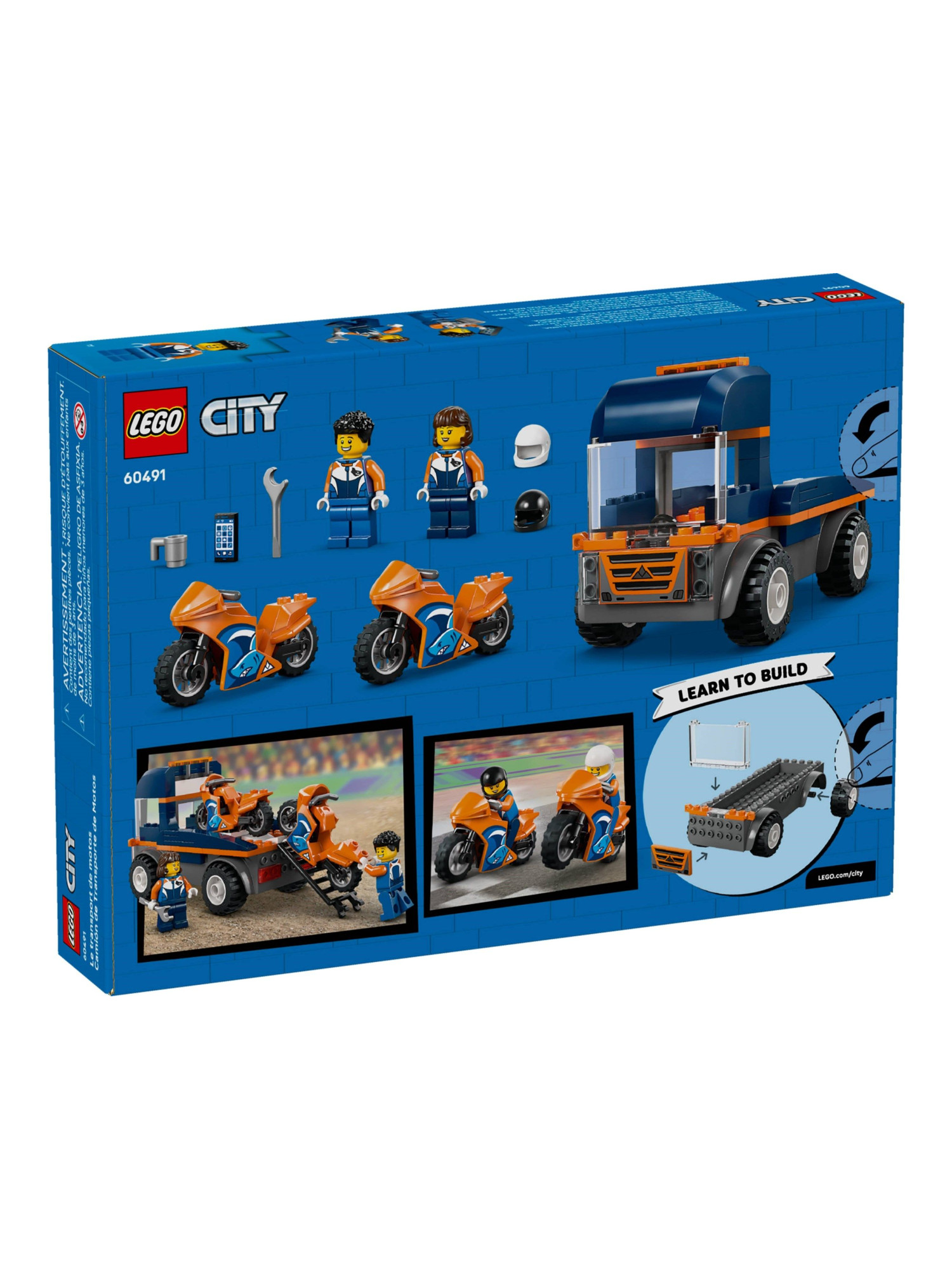 Конструктор LEGO City Транспортер для мотоциклов 88 дет. - фото 3