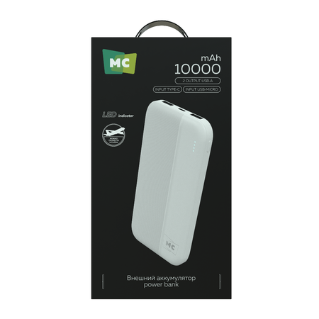 Внешний аккумулятор 10000mAh More Choice PB25-10 White