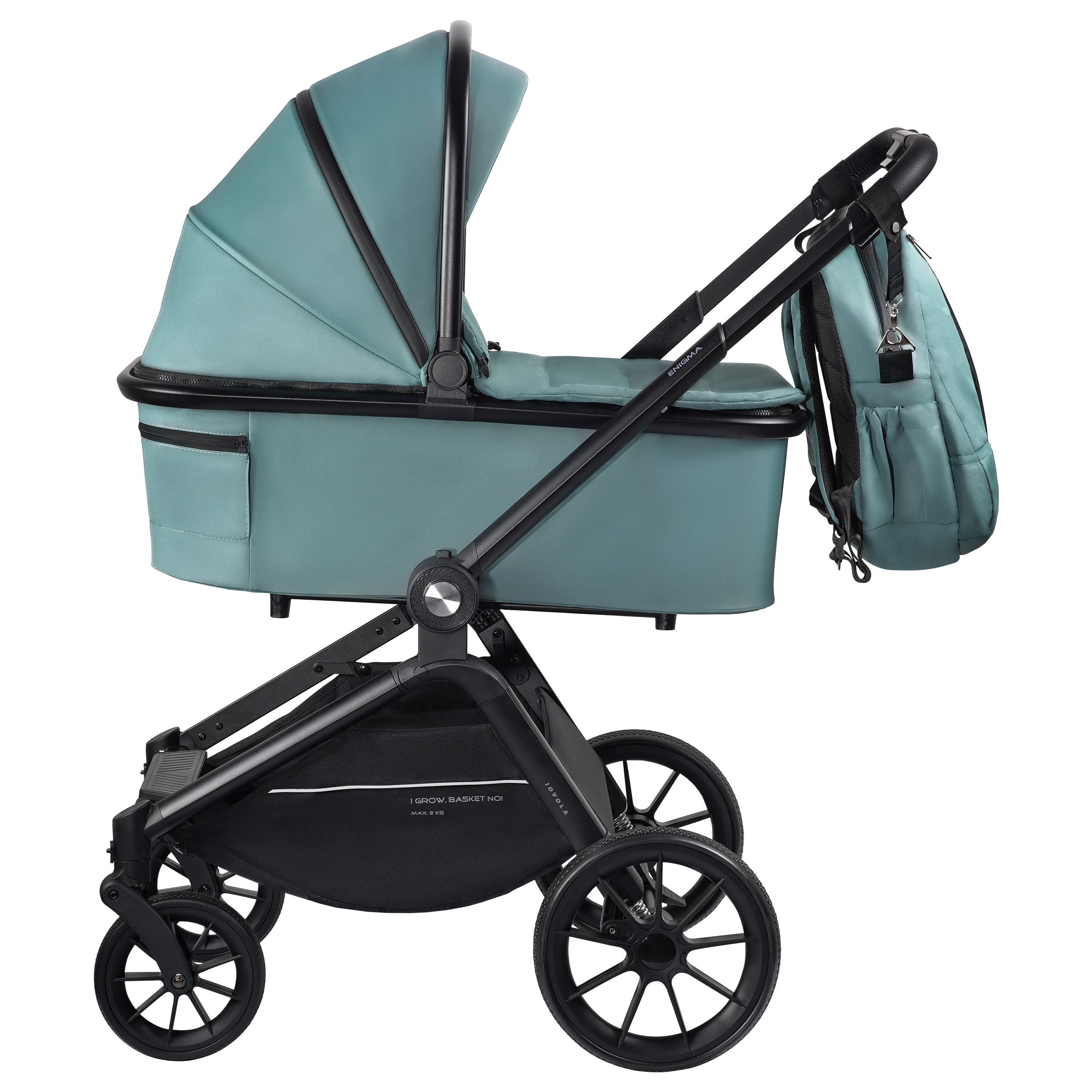 Коляска 2в1 JOVOLA Enigma универсальная зеленый - фото 16