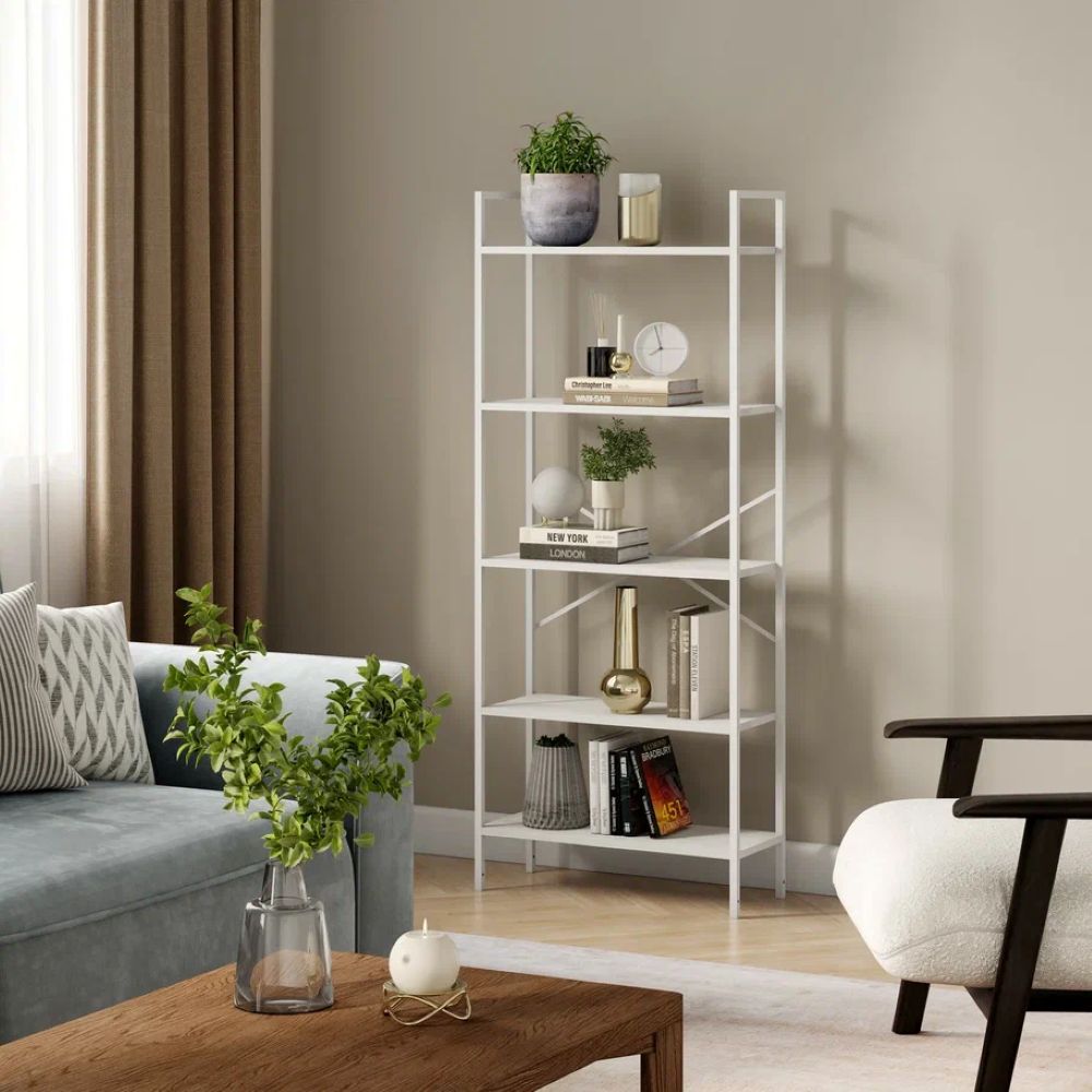 Стеллаж Leset Стилвуд 25 широкий 5 полок Белый/Белый - фото 8