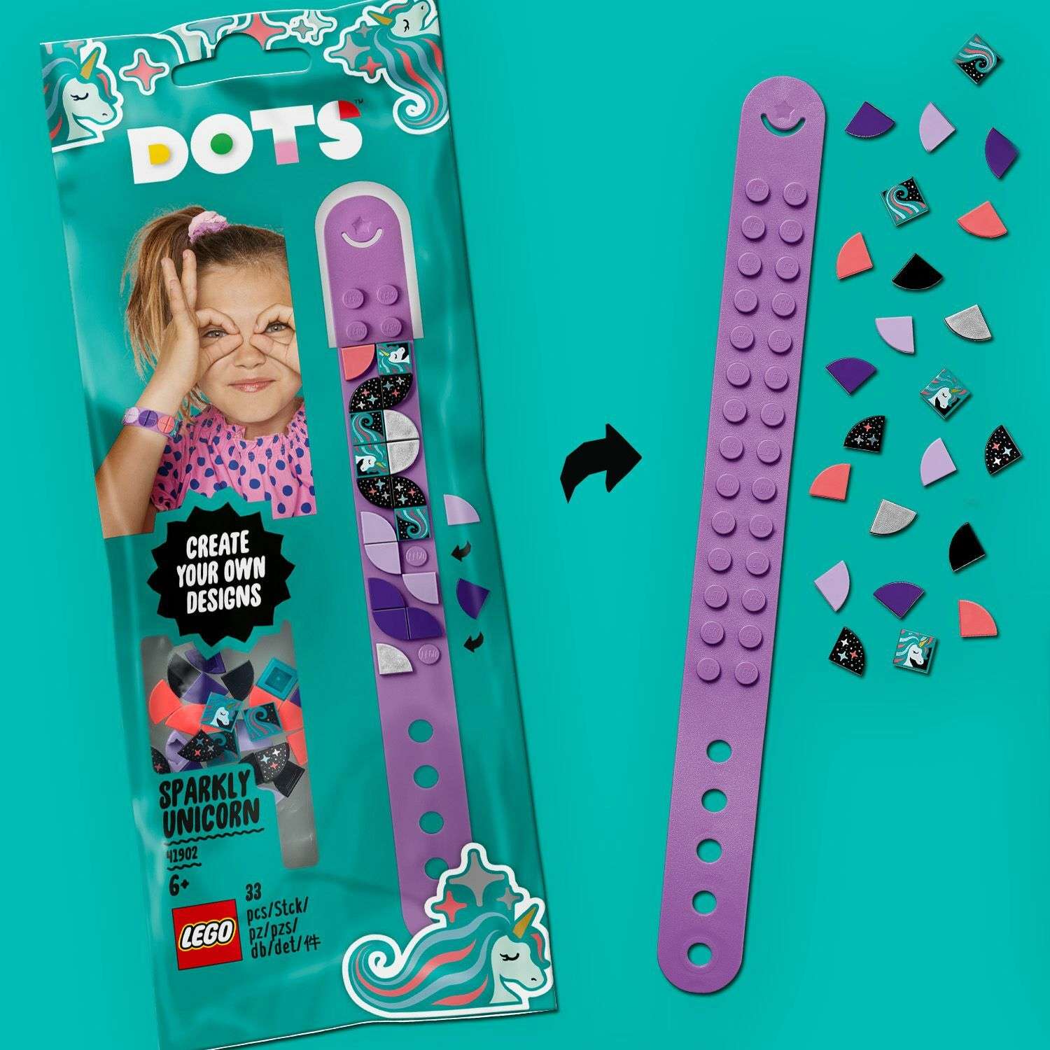 Конструктор LEGO DOTS Браслет Сверкающий единорог - фото 10
