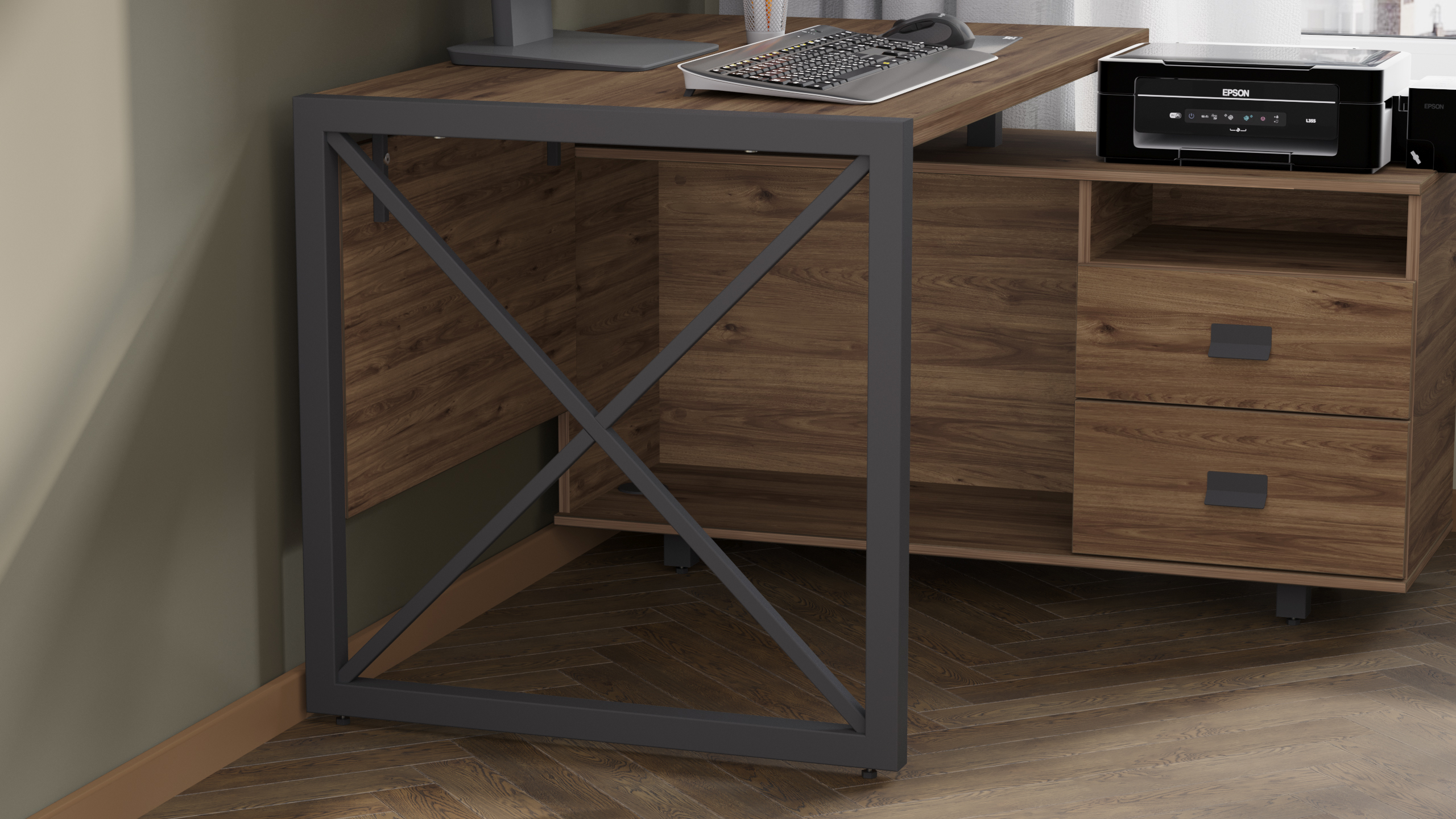 Письменный стол КАЛИФОРНИЯ МЕБЕЛЬ Хардвиг 1200 - фото 3