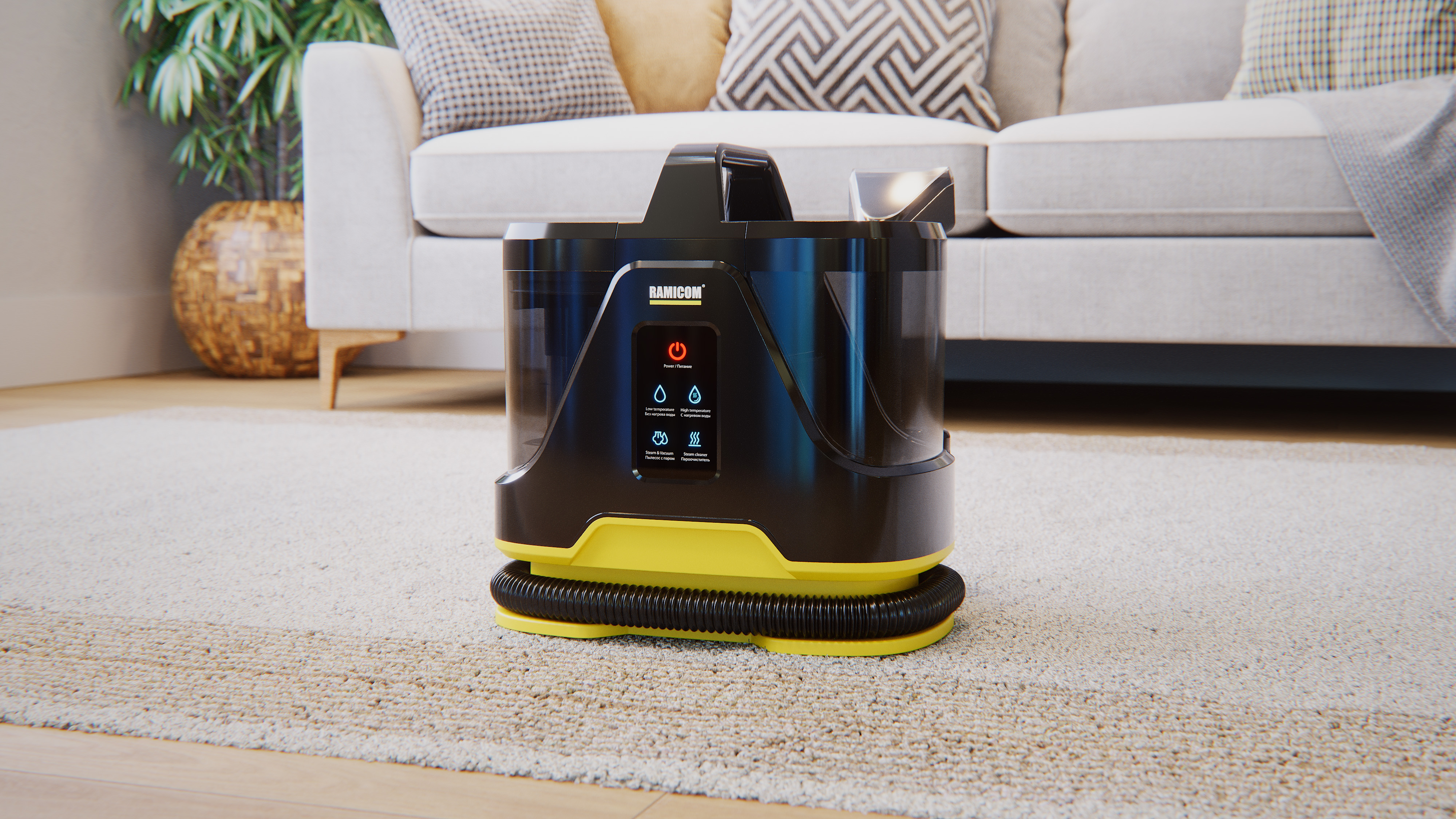 Моющий пылесос с горячим паром Ramicom RWC3500 для чистки мебели ковров авто и дома - фото 10