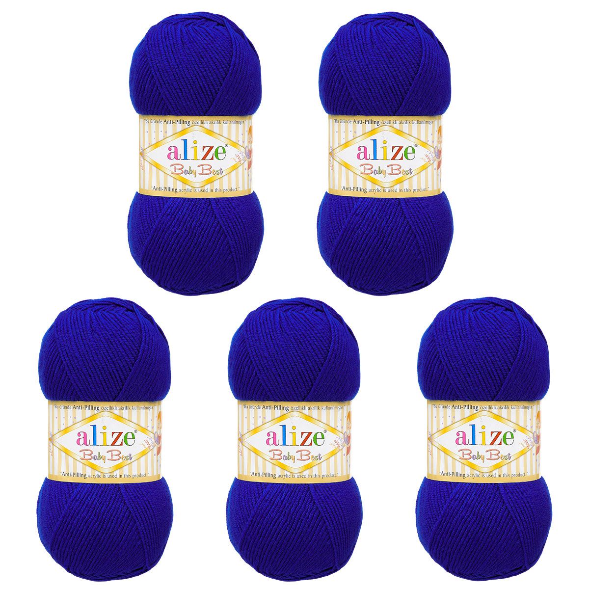 Пряжа для вязания Alize baby best бамбук акрил с эффектом антипиллинг 100 г 240 м 141 василек 5 мотков - фото 6