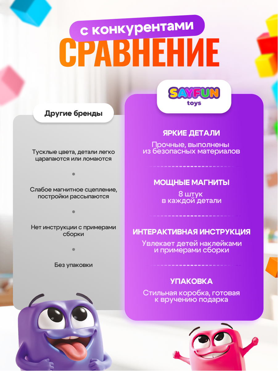 Конструктор SAYFUN toys магнитный 45 дет. - фото 5