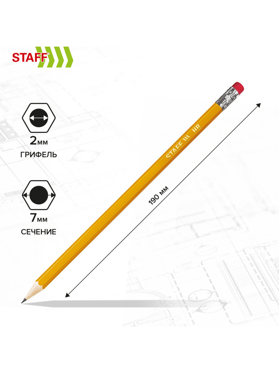 Карандаши чернографитные Staff 72 шт. - фото 3