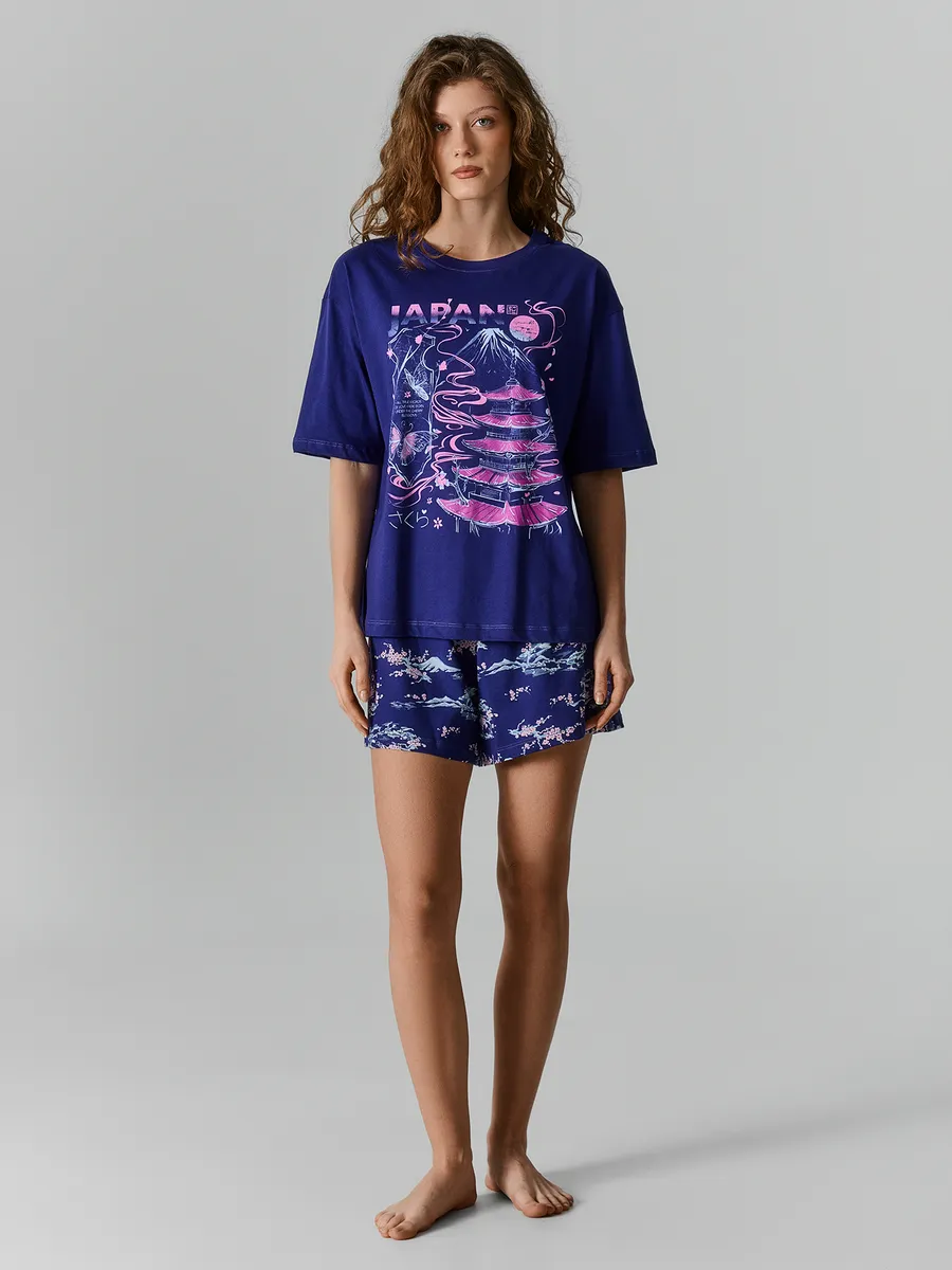 Пижама Mark Formelle (Марк Формэль) 592591/синий +горы на синем - фото 1