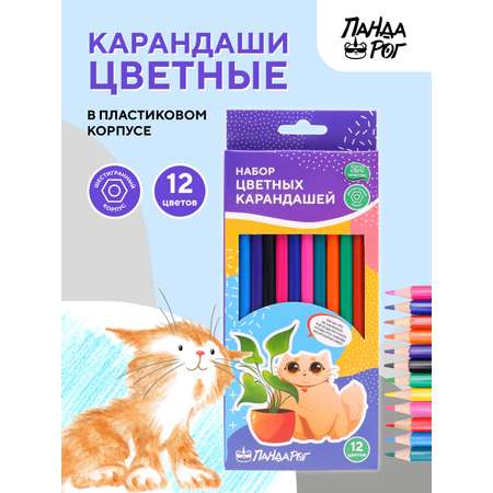 Карандаши цветные ПАНДАРОГ 12 шт.