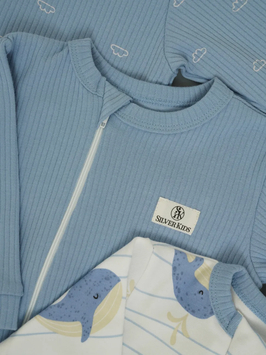 Комбинезон 3 шт Супер Пупс нбр/3пр/кмбнмол/морскаясказка - фото 4