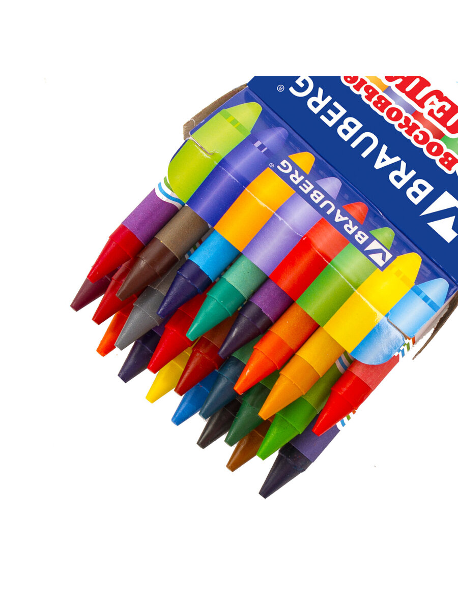 Восковые мелки Brauberg 24 шт. - фото 11