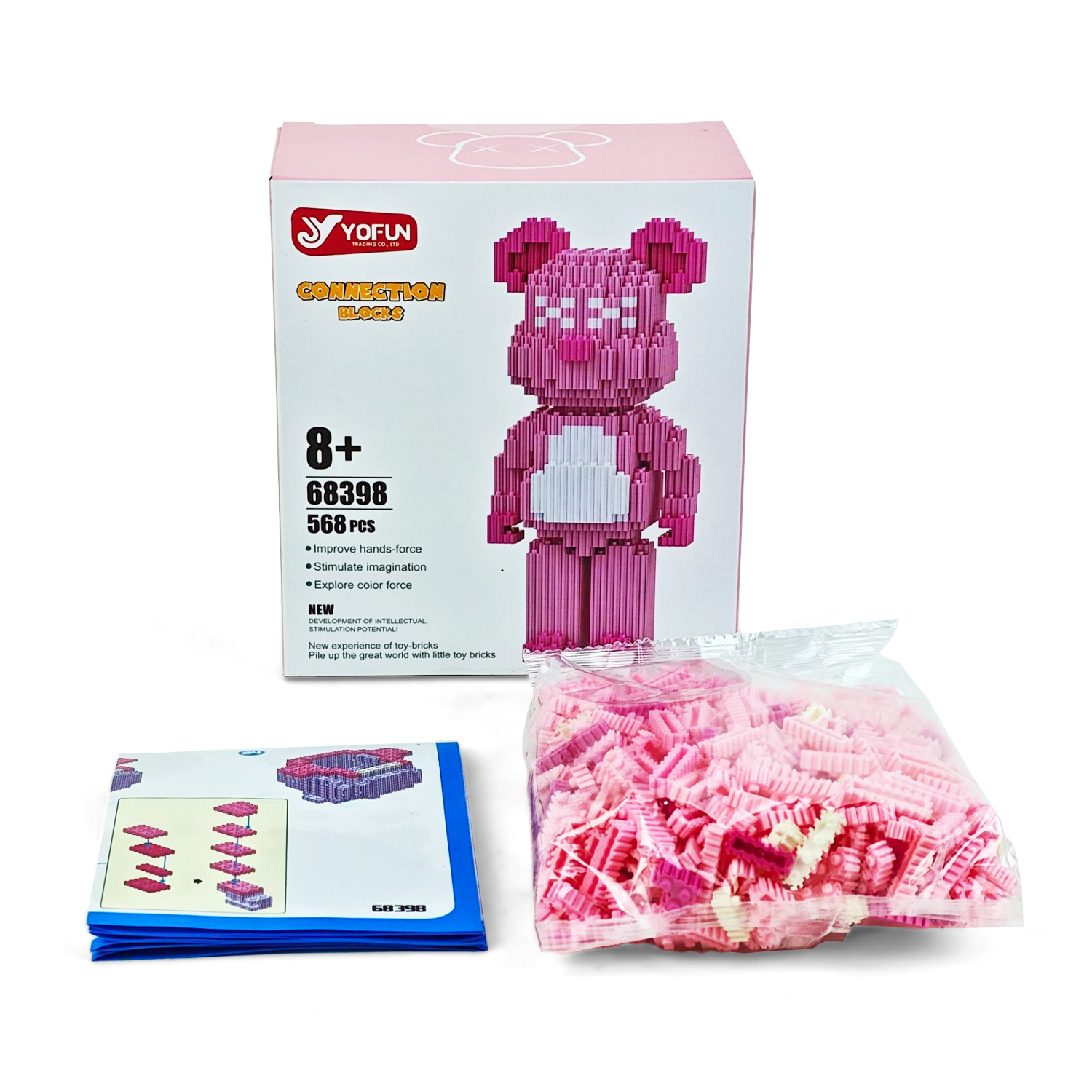 Конструктор Медведь розовый 568 дет. - фото 2