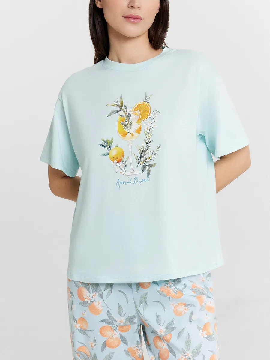 Пижама Mark Formelle (Марк Формэль) 592600/сахарная пудра +апельсины на сахарной пудре - фото 6