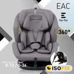 Автокресло Еду-Еду Isofix 0+/1/2/3 (0-36 кг) серый