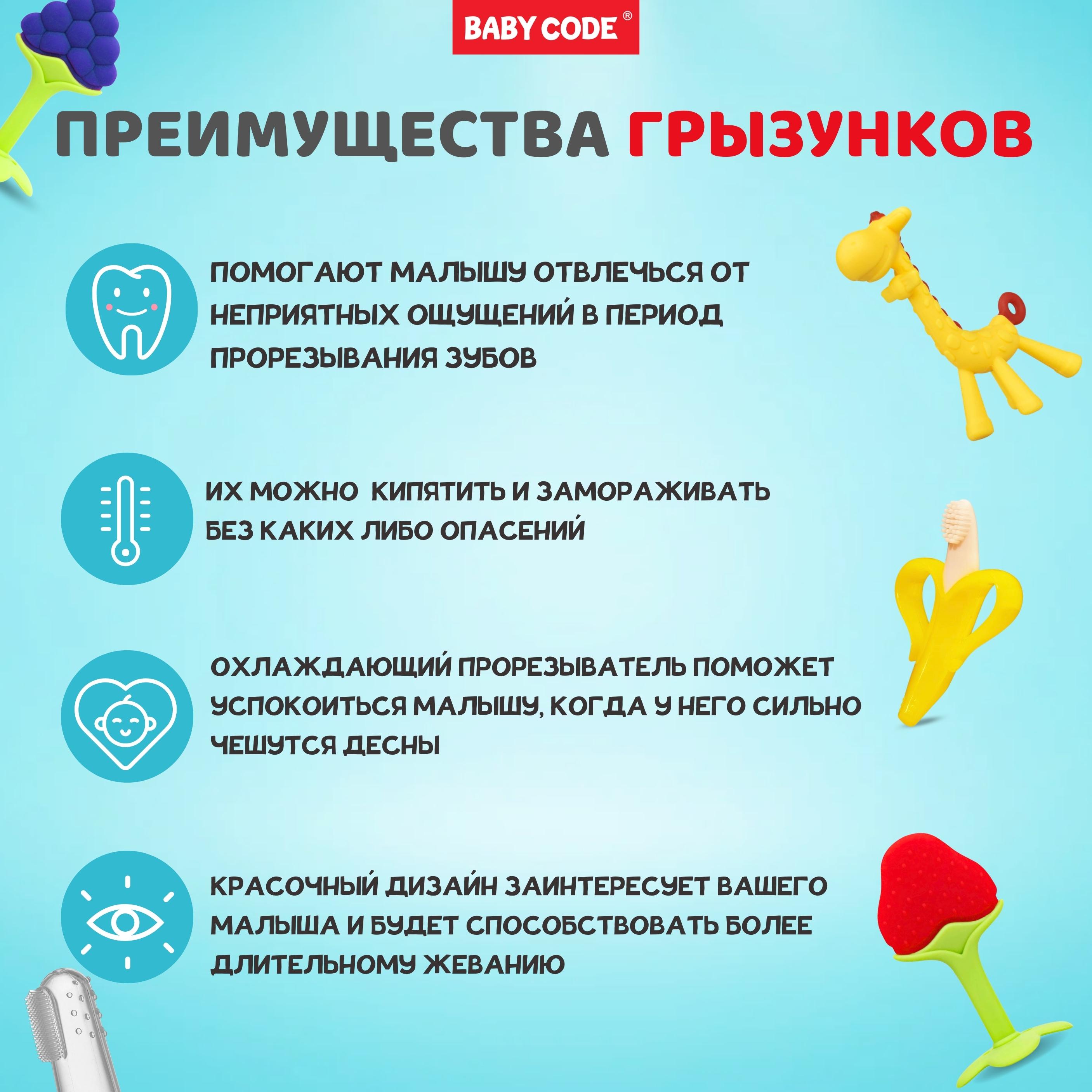 Прорезыватель Baby Code Жираф банан ягоды - фото 8