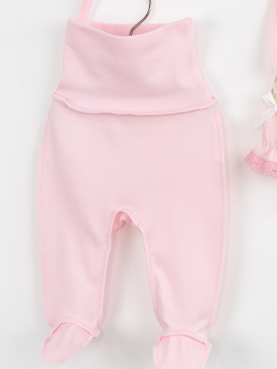 Боди и ползунки с чепчиком Baby boom КН165/2-И Вышивка розовый - фото 4