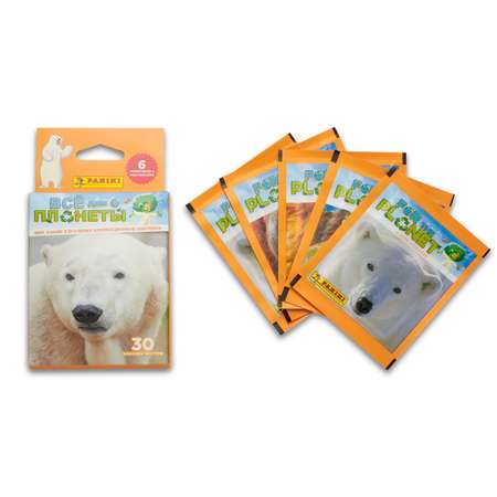 Набор коллекционных наклеек Panini Все для планеты Animals 12 пакетиков в экоблистере