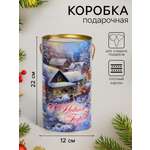 Подарочная коробка Sima-Land тубус «Дедушка Мороз», 120 х 220 мм