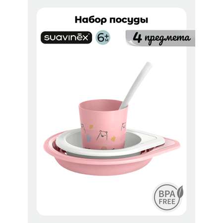 Набор посуды Suavinex 4 предм.