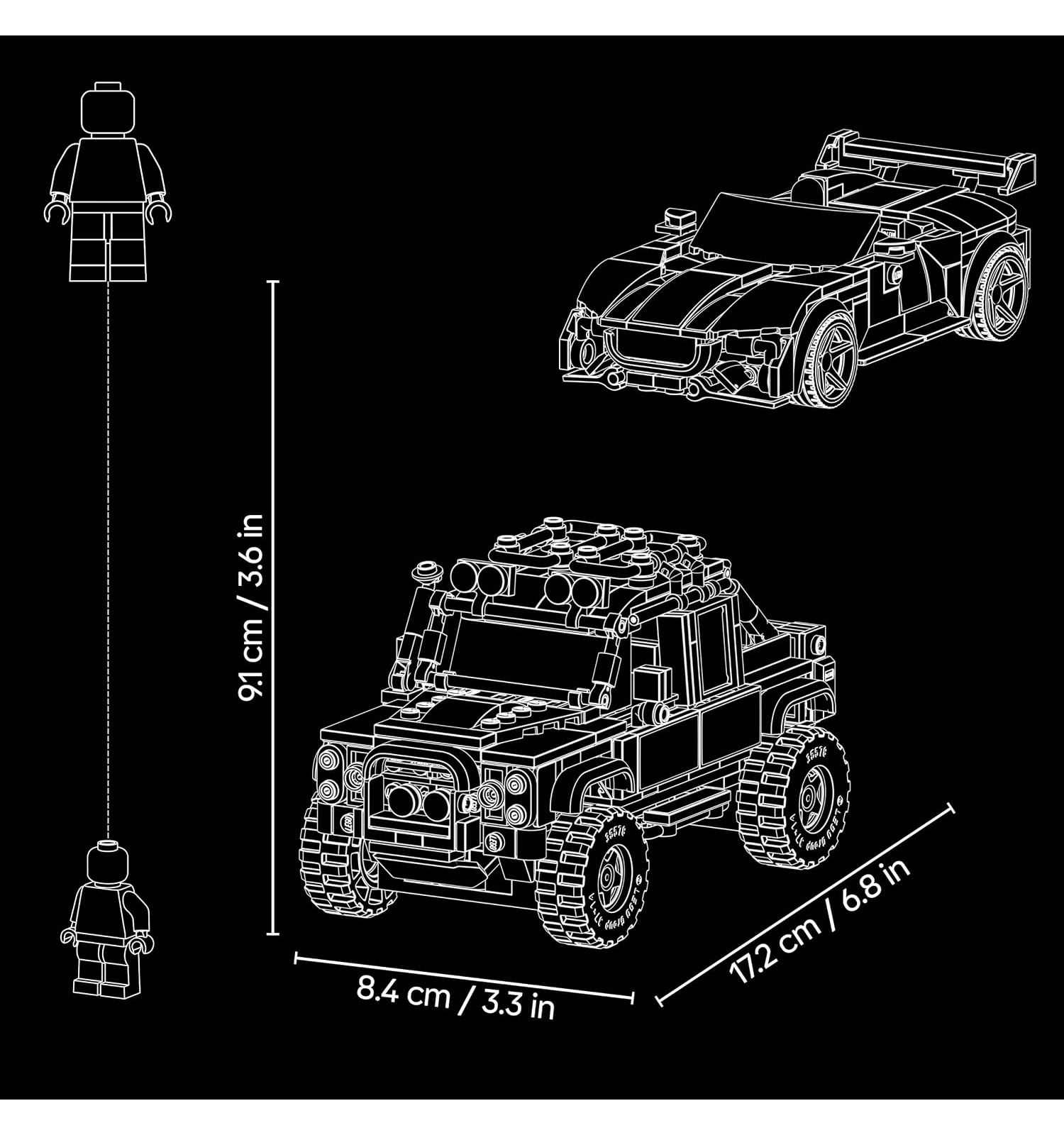 Конструктор LEGO Speed Champions Jaguar и Land Rover 740 дет. - фото 7