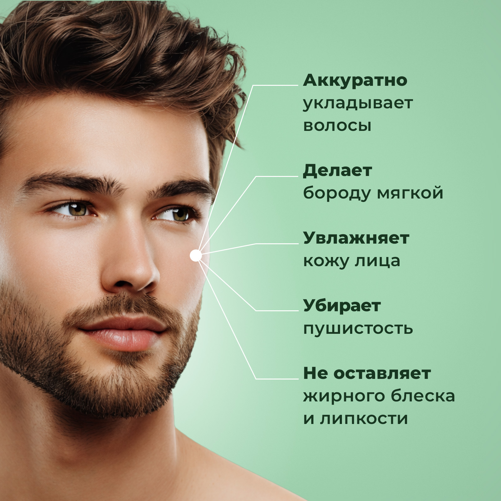 Мужской крем бальзам NUZHNOE для укладки и ухода за бородой 100 мл - фото 3