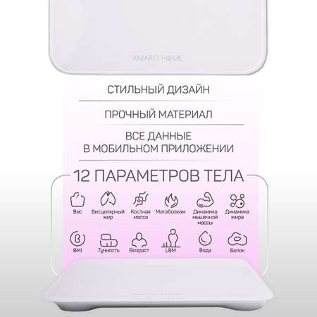 Умные весы AMARO HOME AHFB-01/00 белые