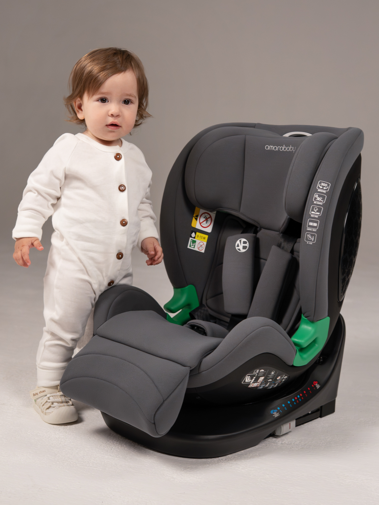 Автокресло Amarobaby Triumph Isofix 0+/1/2/3 (0-36 кг) зеленый - фото 15
