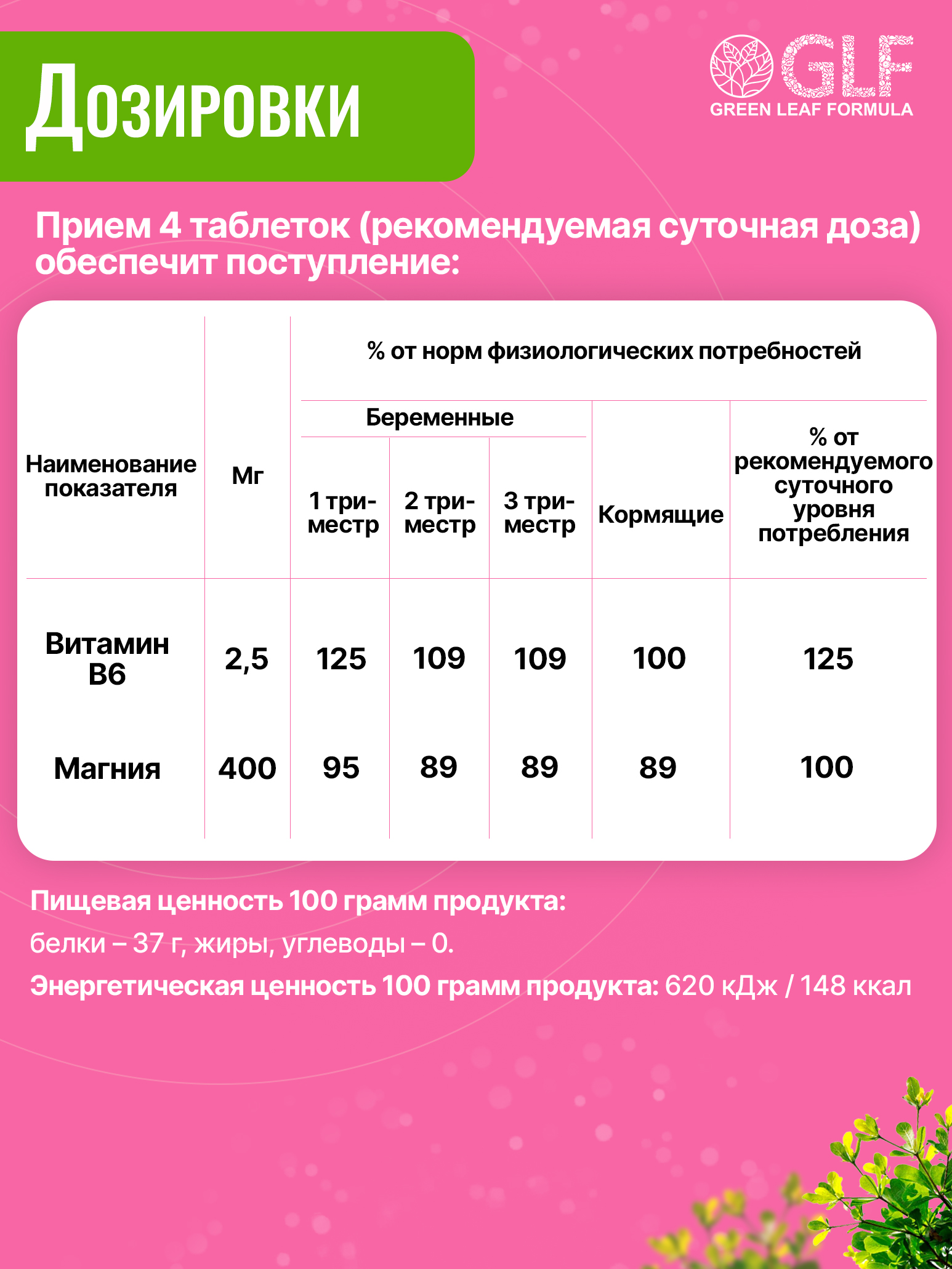 Магний В6 Green Leaf Formula для беременных кормящих женщин - фото 9