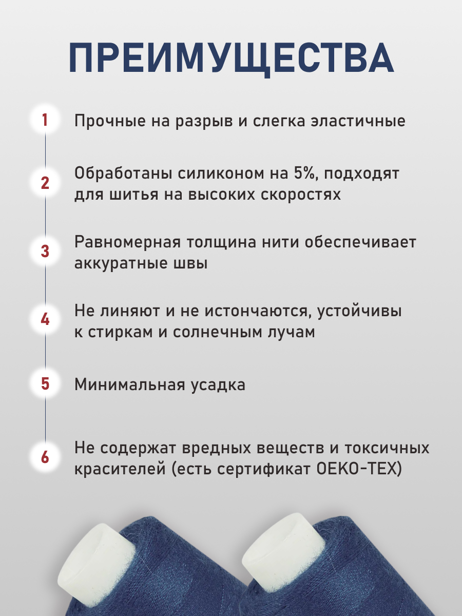 Нитки для шитья 40/2 Bestex 10шт цв 94 - фото 3