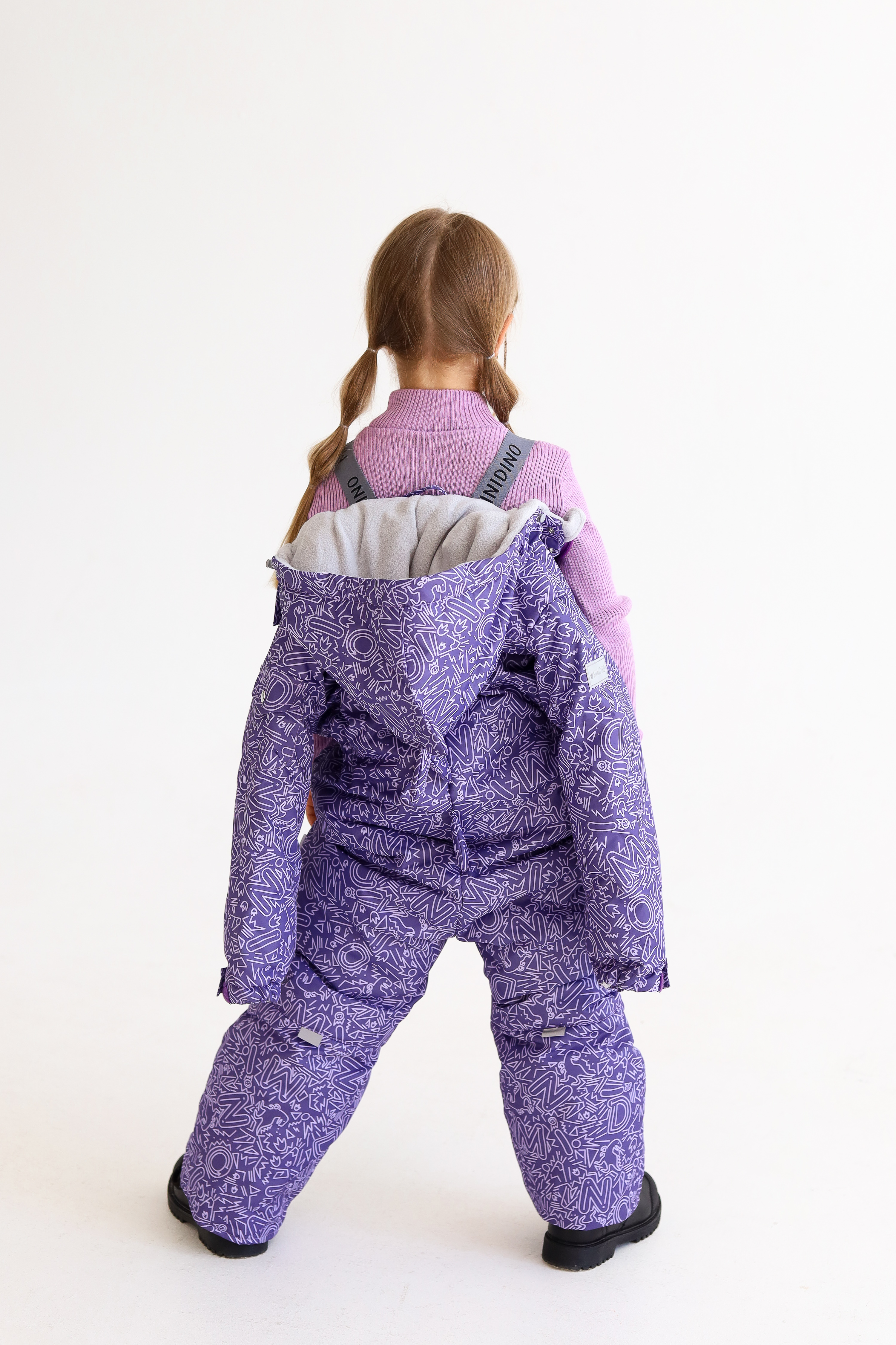 Комбинезон MINIDINO B-KOM-002/2Комбинезон детский зимний Дино принт Дудл виноград - фото 4