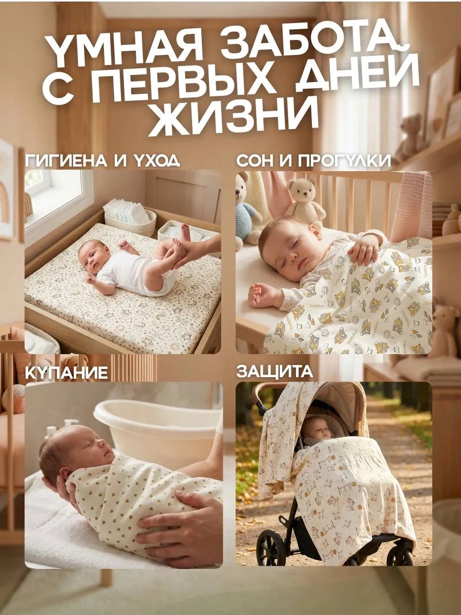 Пелёнка Bestroni 90х100 см 5 шт. - фото 7