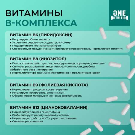 Б комплекс ONE NUTRITION витамины группы b