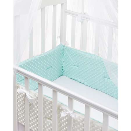 Бортики в кроватку Lemony kids Miracle 2 части по 180 см Мятный/молочный