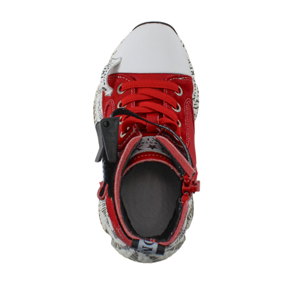Кеды Europen F-10718-СВ EUROPEN Кеды высокие для девочки,красно-белый - фото 3