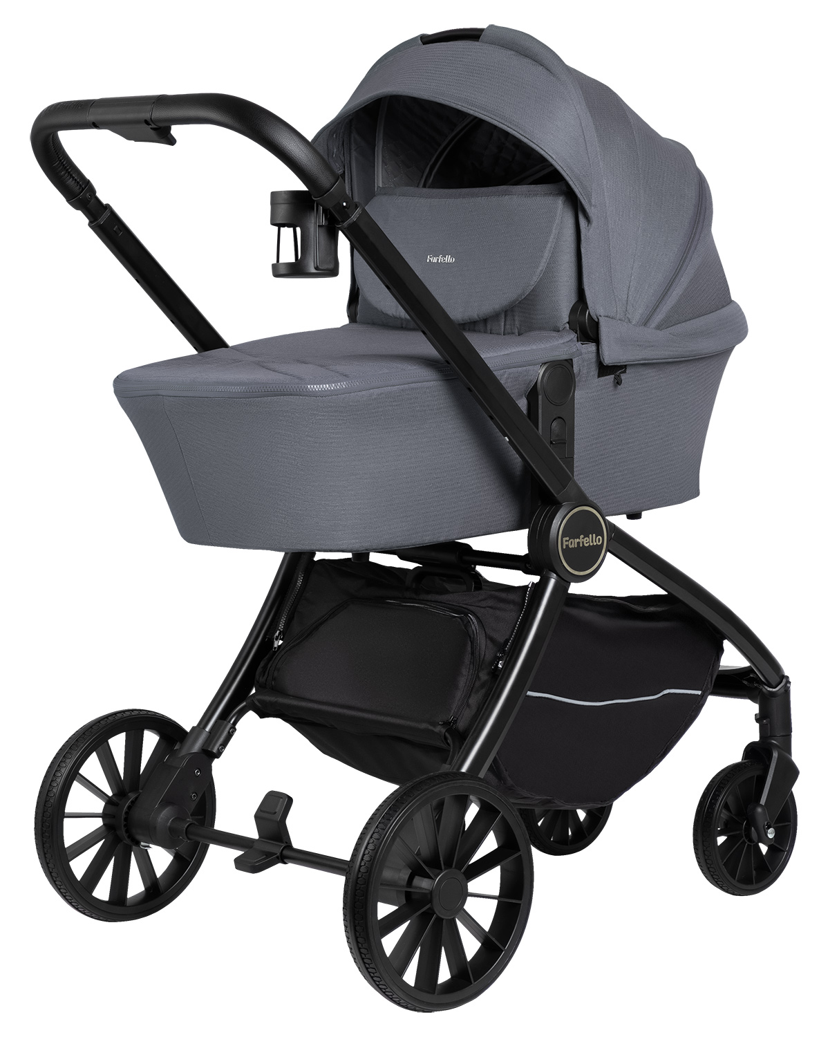 Коляска 3в1 Farfello Baby shell серый - фото 11