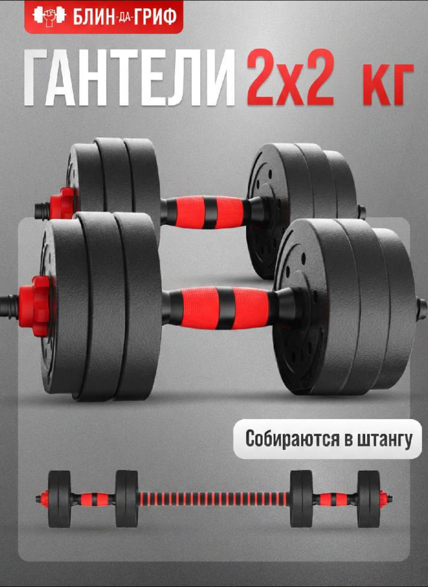 Набор блинов с грифом БлинДаГриф Гантель 2кг 2шт - фото 1
