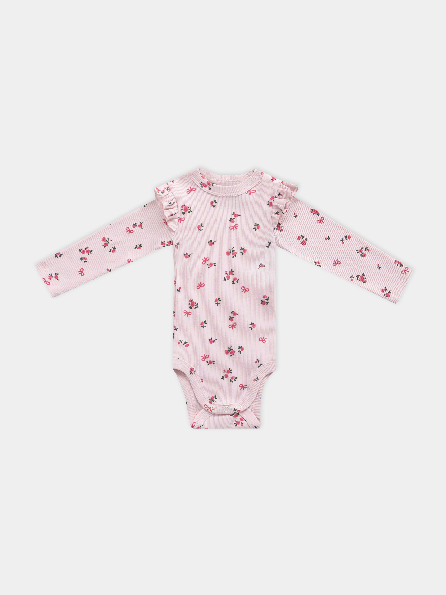 Боди 2 шт Mark Formelle (Марк Формэль) 13017-2/сердца на св.розовом +цветочки на розовом - фото 3