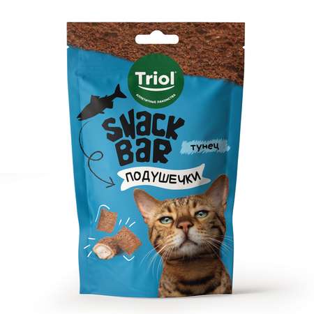 Лакомство для кошек Triol Snack Bar 30г мини-подушечки с начинкой из тунца