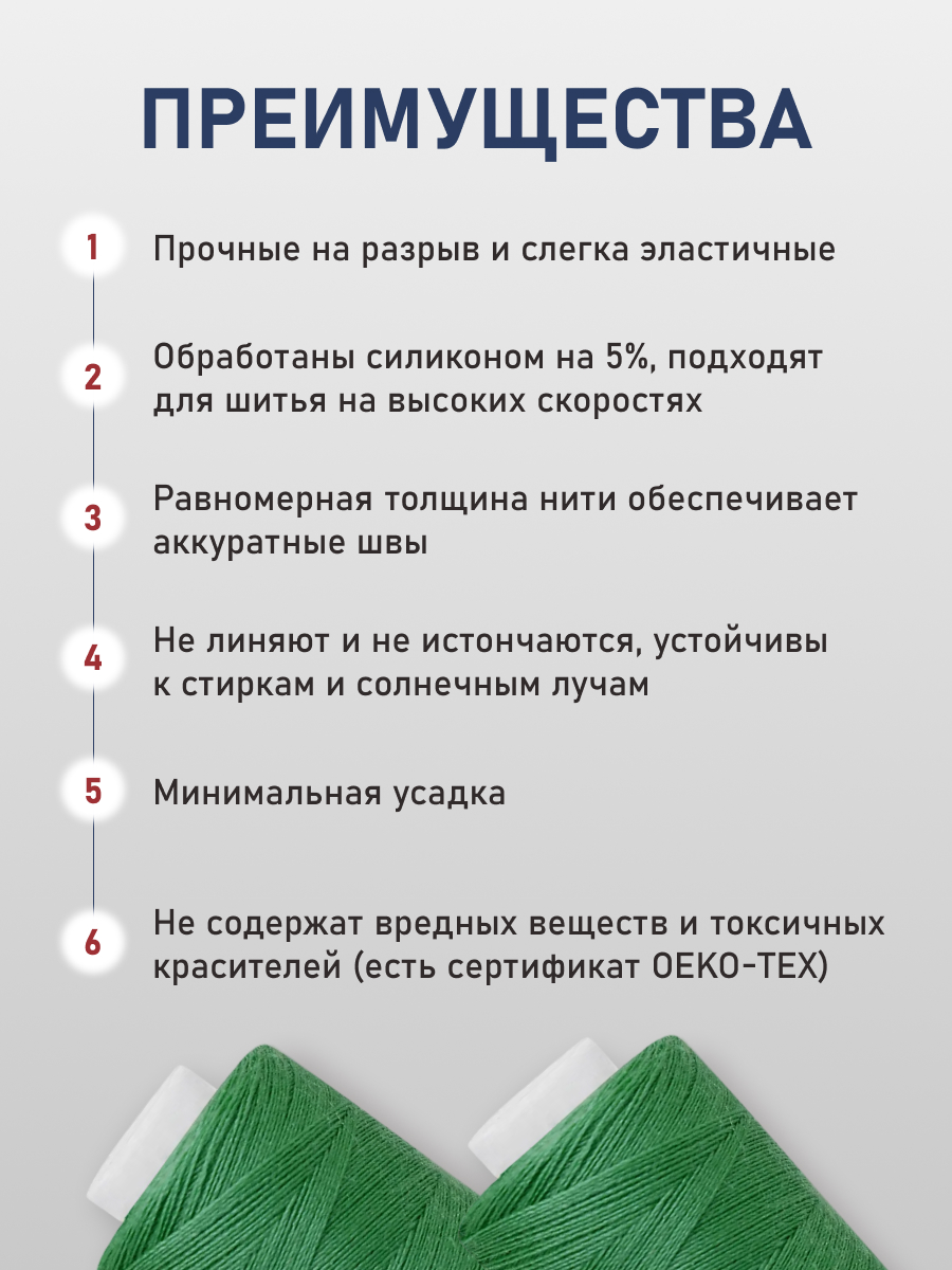 Нитки для шитья 40/2 Bestex 10шт цв 306 - фото 3
