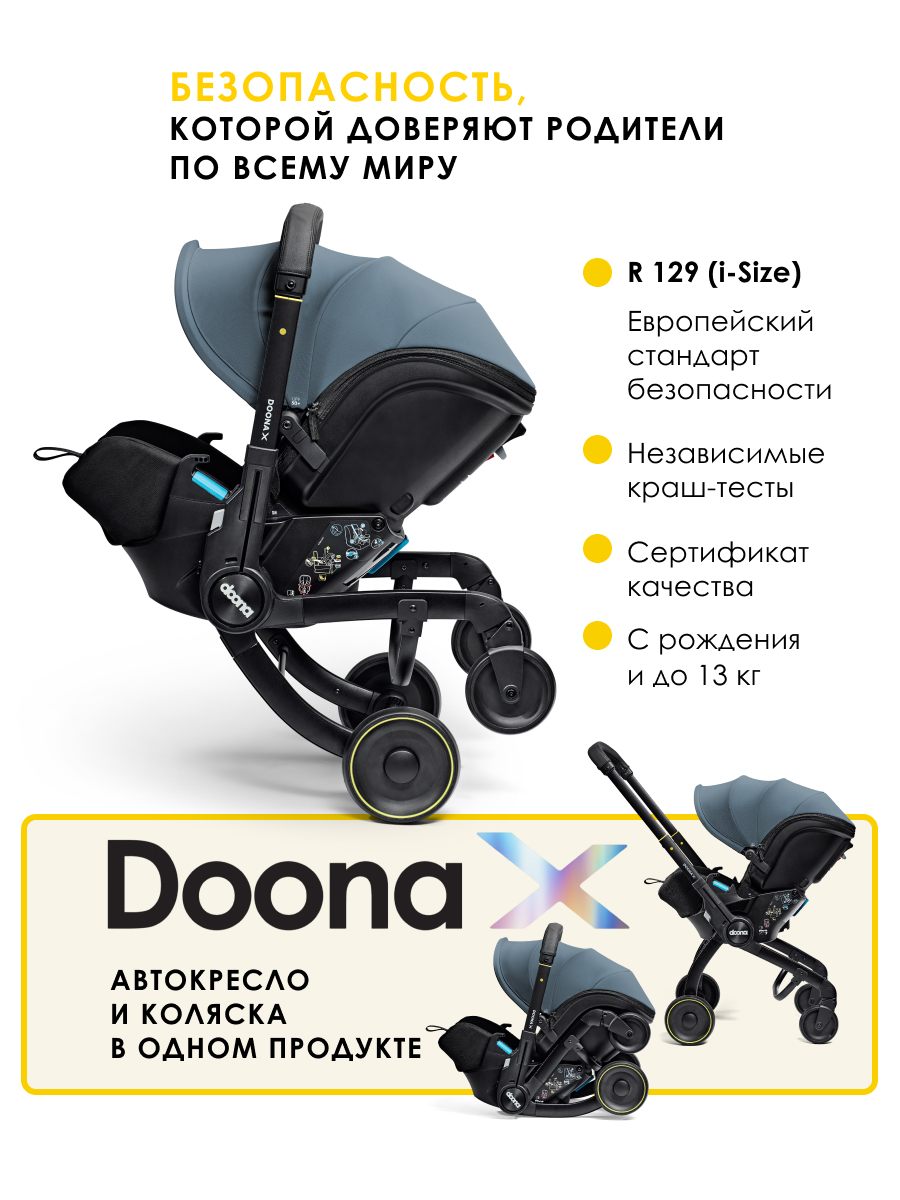 Автокресло Doona X Ocean Blue Isofix 0 (0 -13 кг) синий - фото 2