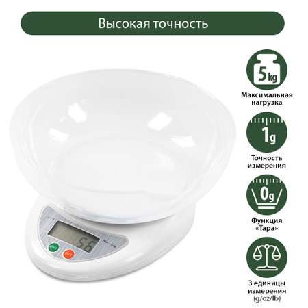 Весы кухонные MARTA MT-1641 белый жемчуг