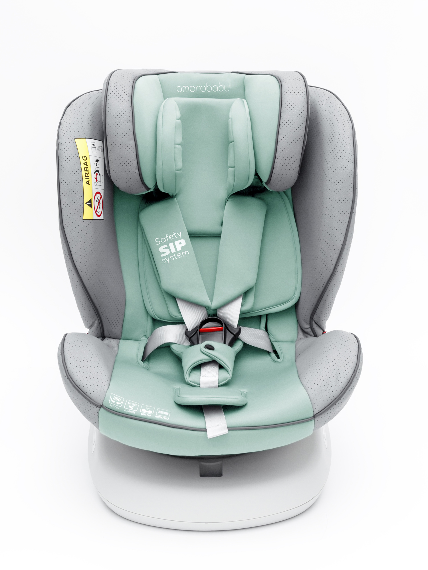 Автокресло Amarobaby Champion Isofix 0+/1/2/3 (0-36 кг) бирюзовый - фото 21