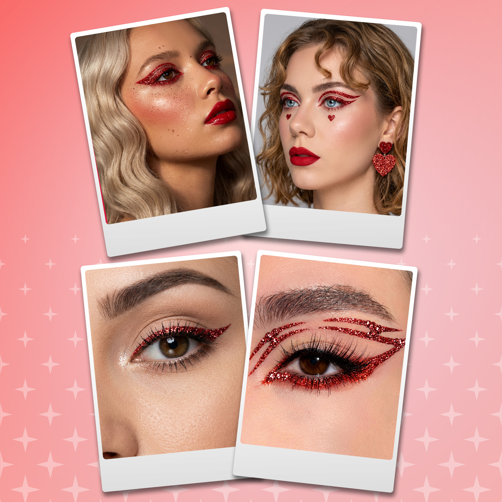 Цветная жидкая подводка с блестками ХОББИЛАБ для макияжа стрелок жидкий рубин с кисточкой - фото 6