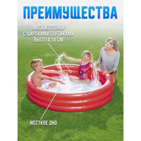 Бассейн надувной детский Bestway красный 51026